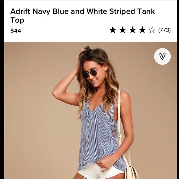 NWT Lulus navy striped tank tie back - Picture 5 of 6